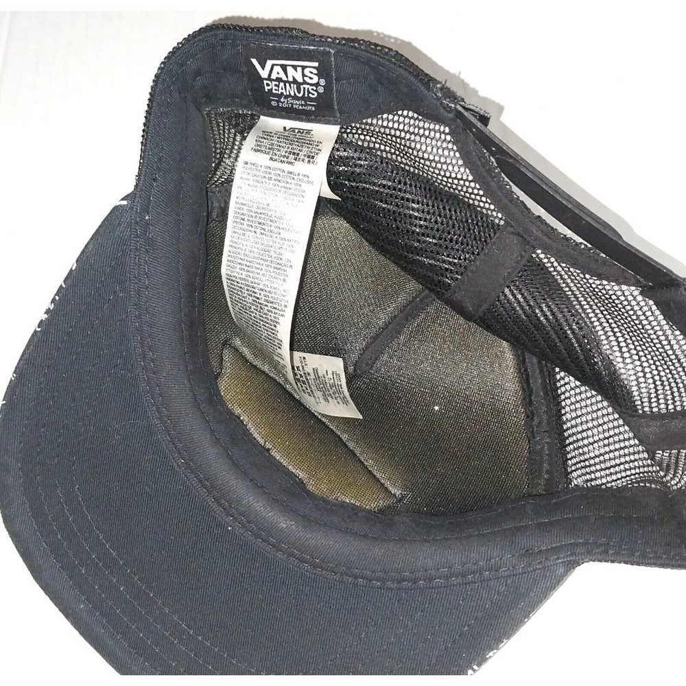 Vans Off the Wall Mesh Snapback Trucker Hat Cap Gray Black - Picture 2 of 3